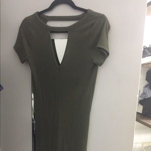 Large olive green dress